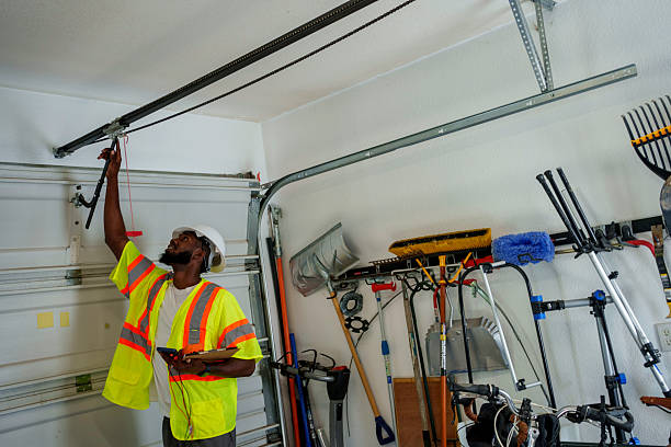 Professional Garage Door Panel Replacement technician working in Preston, MN